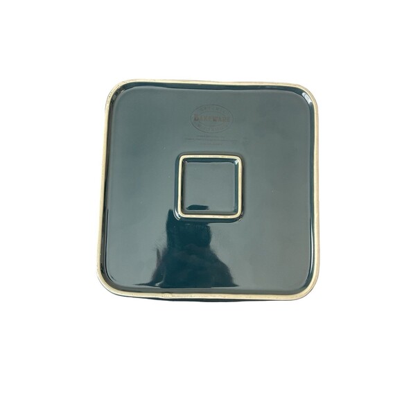 World Market Green Ceramic Bakeware Dish with Handles blue square - Picture 2 of 12